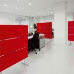 Akoestische projectinrichting: Panelen rood