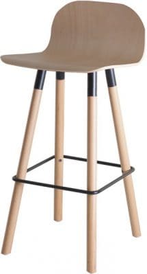 Barkruk Curvi 4-poots hout