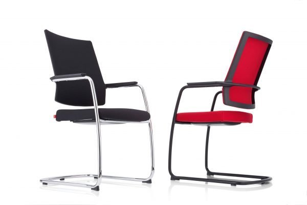 Conferentiestoel Anteo Kohl aruba slimline verchroomd en zwart