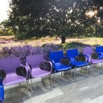 Blauw en paarse Jim stoel gezondheidscentrum Assen